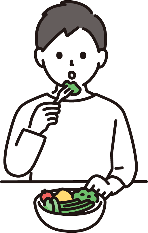 自炊して食事している人
