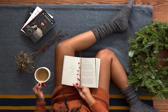 コーヒーを飲みながら読書
