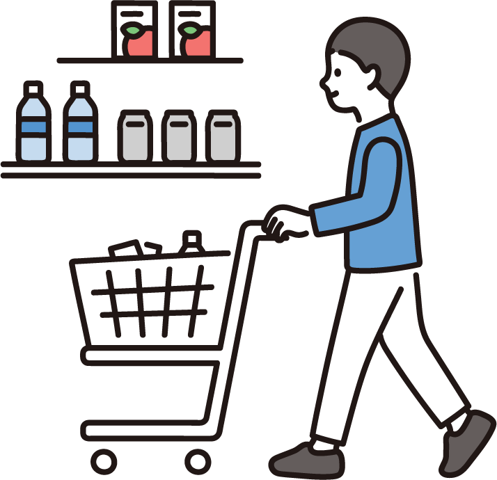 買い物する男性